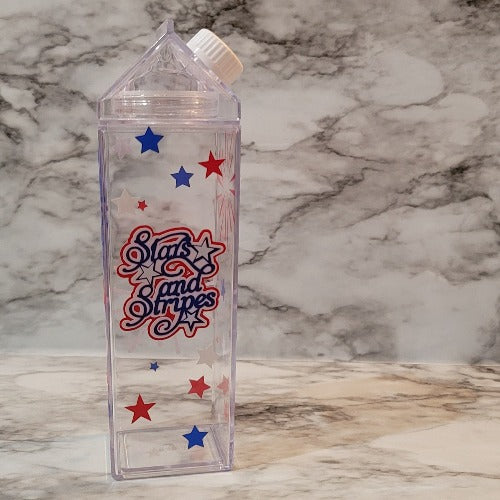 Stars & Stripes Milk Carton Water Bottle