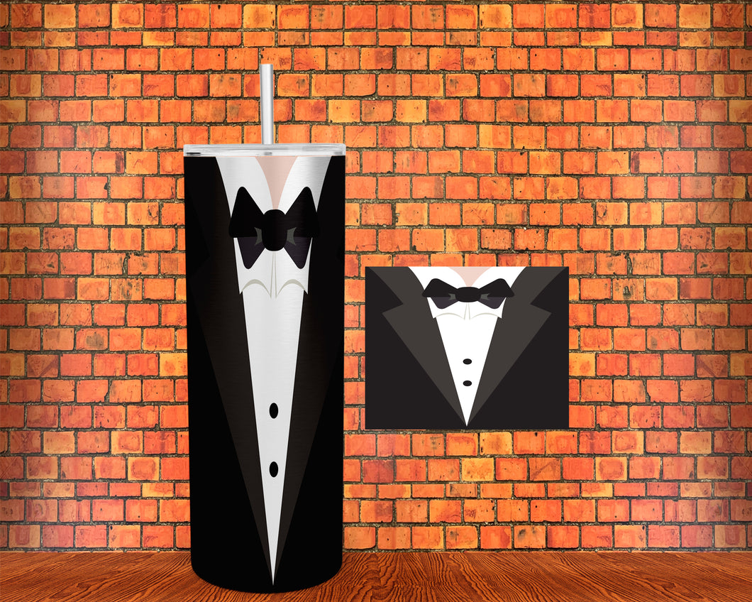 Remember your special day with this Groom Suit tumbler. Vibrant, long lasting, and durable. Add a name and date to take it to the next level.