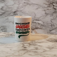 Load image into Gallery viewer, Empowered Women Empower Women sublimation mug that shines so bright with lux glass rhinestones. Take this mug over the top with a personalized name.

