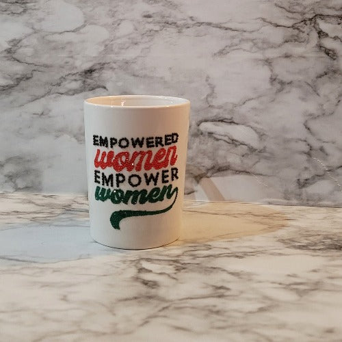 Empowered Women Empower Women sublimation mug that shines so bright with lux glass rhinestones. Take this mug over the top with a personalized name.