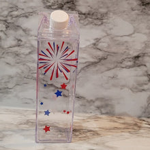 Load image into Gallery viewer, Stars &amp; Stripes Milk Carton Water Bottle
