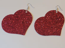 Load image into Gallery viewer, The Razzle Dazzle touch of sweet love heart earrings will always take your outfit of the day or night to the next level. Custom handmade earrings. These earrings are made to order and special just for you.
