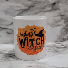 Load image into Gallery viewer, This vibrant, durable, and long lasting Resting Witch Face mug will stand out. Drink your favorite coffee or tea with a mug that shows off your style and personality. Make your Resting Witch Face mug extra special by adding a name.
