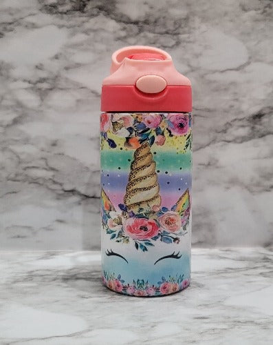 This Flower Unicorn sublimation kids glow in the dark tumbler can be personalized with a name to take it to the next level. Vibrant colors, durable, and long lasting. GLOW IN THE DARK IS ALWAYS BETTER!!!!!