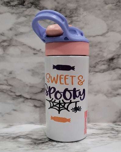 This Sweet &  Spooky sublimation kids glow in the dark tumbler can be personalized with a name to take it to the next level. Vibrant colors, durable, and long lasting. GLOW IN THE DARK IS ALWAYS BETTER!!!!!