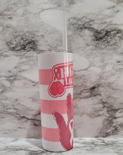 Load image into Gallery viewer, Fight Like a Girl Breast Cancer tumbler is vibrant, long lasting, and durable. Add a name to make it extra special.
