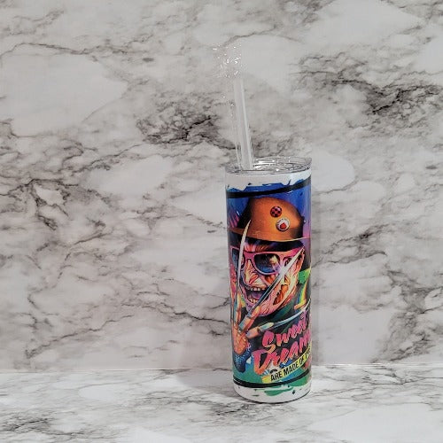 This Elm Street Scary tumbler is vibrant, long lasting, and durable. Add a name to make it extra special. Glow In The DARK is always Better!!!!!