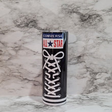 Load image into Gallery viewer, Who says your Chuck Taylor All Star Tumbler and sneakers can&#39;t match? Vibrant, long lasting, and durable. Make sure to add a name to take it to the next level.  Each tumbler comes with a lid, reusable straw and care instructions. Hand Wash ONLY
