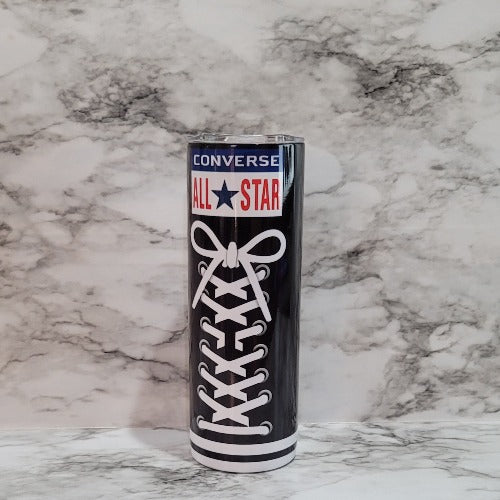 Who says your Chuck Taylor All Star Tumbler and sneakers can't match? Vibrant, long lasting, and durable. Make sure to add a name to take it to the next level.  Each tumbler comes with a lid, reusable straw and care instructions. Hand Wash ONLY