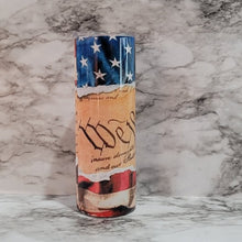 Load image into Gallery viewer, Salute the Veteran in your life with this We The People tumbler. Vibrant, long lasting, and durable. Make sure to add a name to take it to the next level.  Each tumbler comes with a lid, reusable straw and care instructions. Hand Wash ONLY
