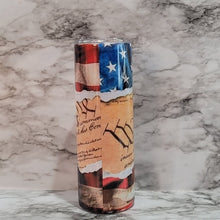 Load image into Gallery viewer, Salute the Veteran in your life with this We The People tumbler. Vibrant, long lasting, and durable. Make sure to add a name to take it to the next level.  Each tumbler comes with a lid, reusable straw and care instructions. Hand Wash ONLY
