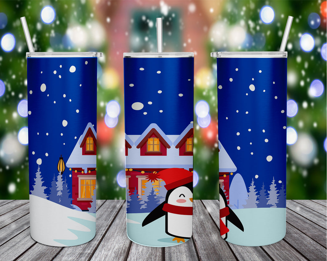 Celebrate the holiday season with this  Hello Winter tumbler. Vibrant, long lasting, and durable. Add a name to take it to the next level.