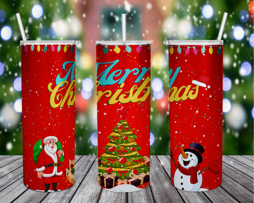 Celebrate the holiday season with this Merry Christmas tumbler. Vibrant, long lasting, and durable. Add a name to take it to the next level.