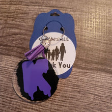Load image into Gallery viewer, Who says you can&#39;t personalize a keychain? No us! Add a name, simple logo or design.  Put a picture on the front and a special date or saying on the back.  Acrylic
